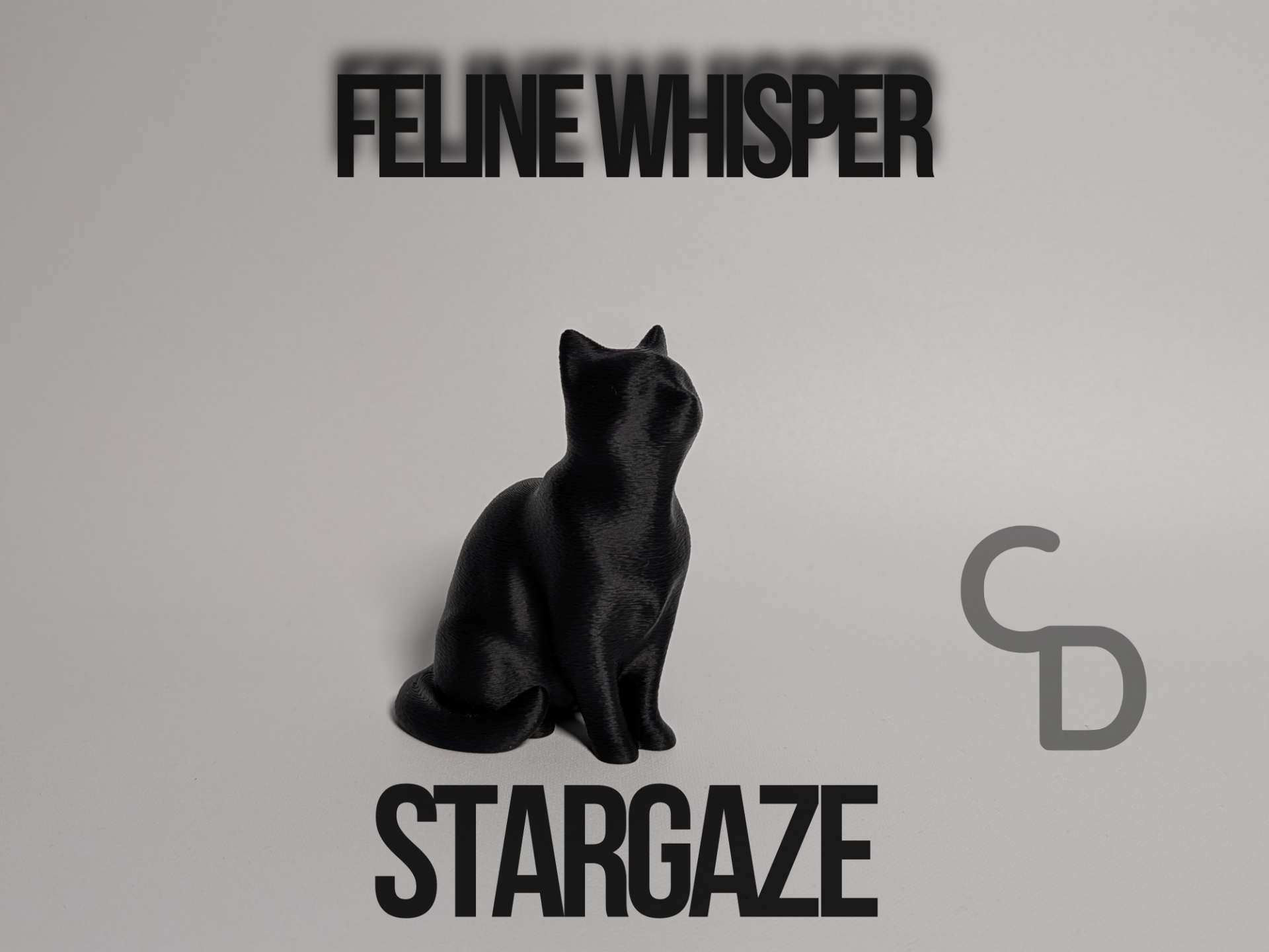 Feline Whisper: Stargaze – Modern Stylized Art Cat