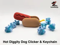 Hot Dog Clicker & THINNER Keychain