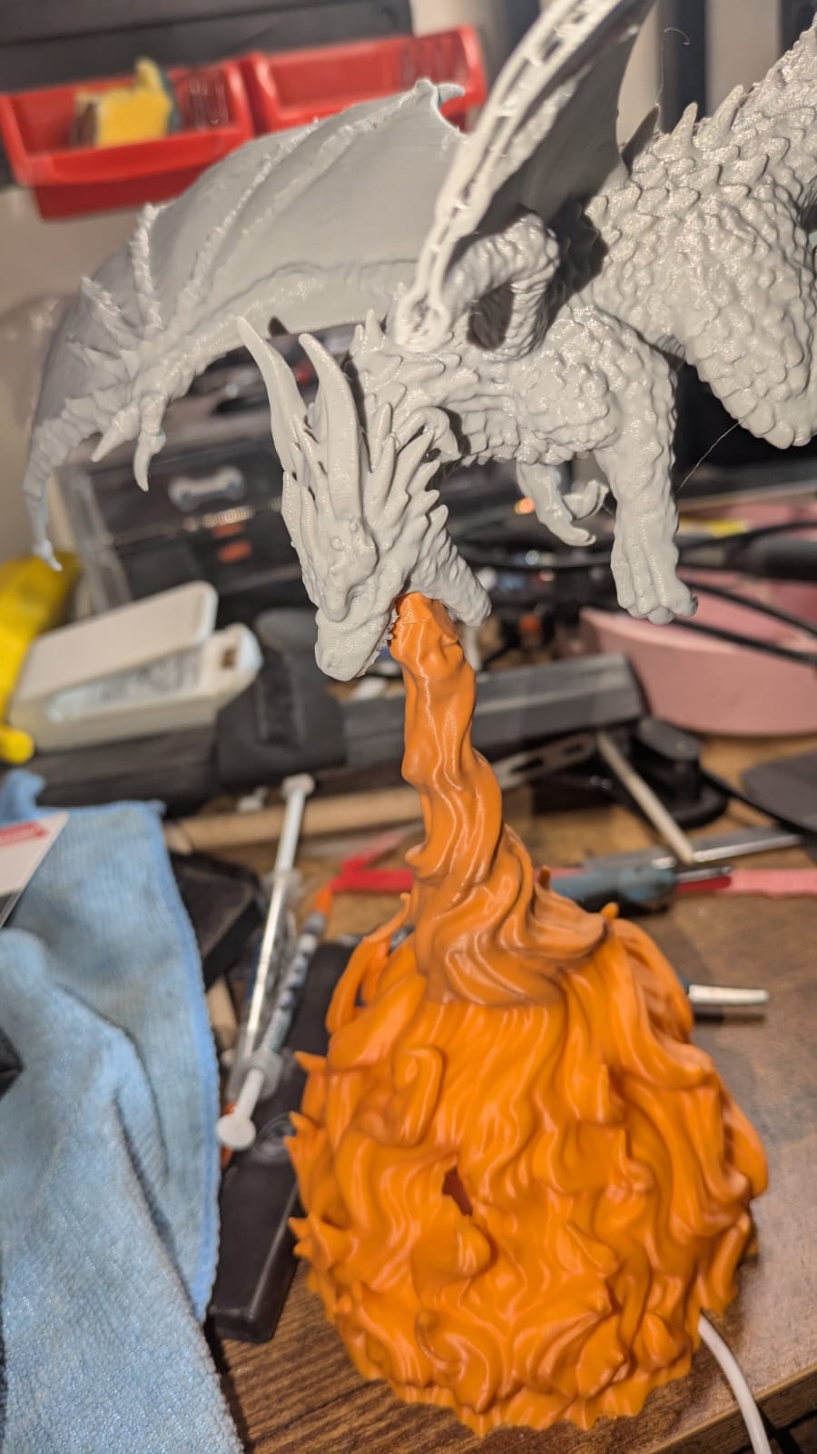 Miniatura 7 do modelo 3D Flame Breath Dragon "Lamp" - DND miniature