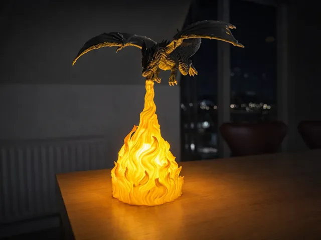Flame Breath Dragon "Lamp" - DND miniature