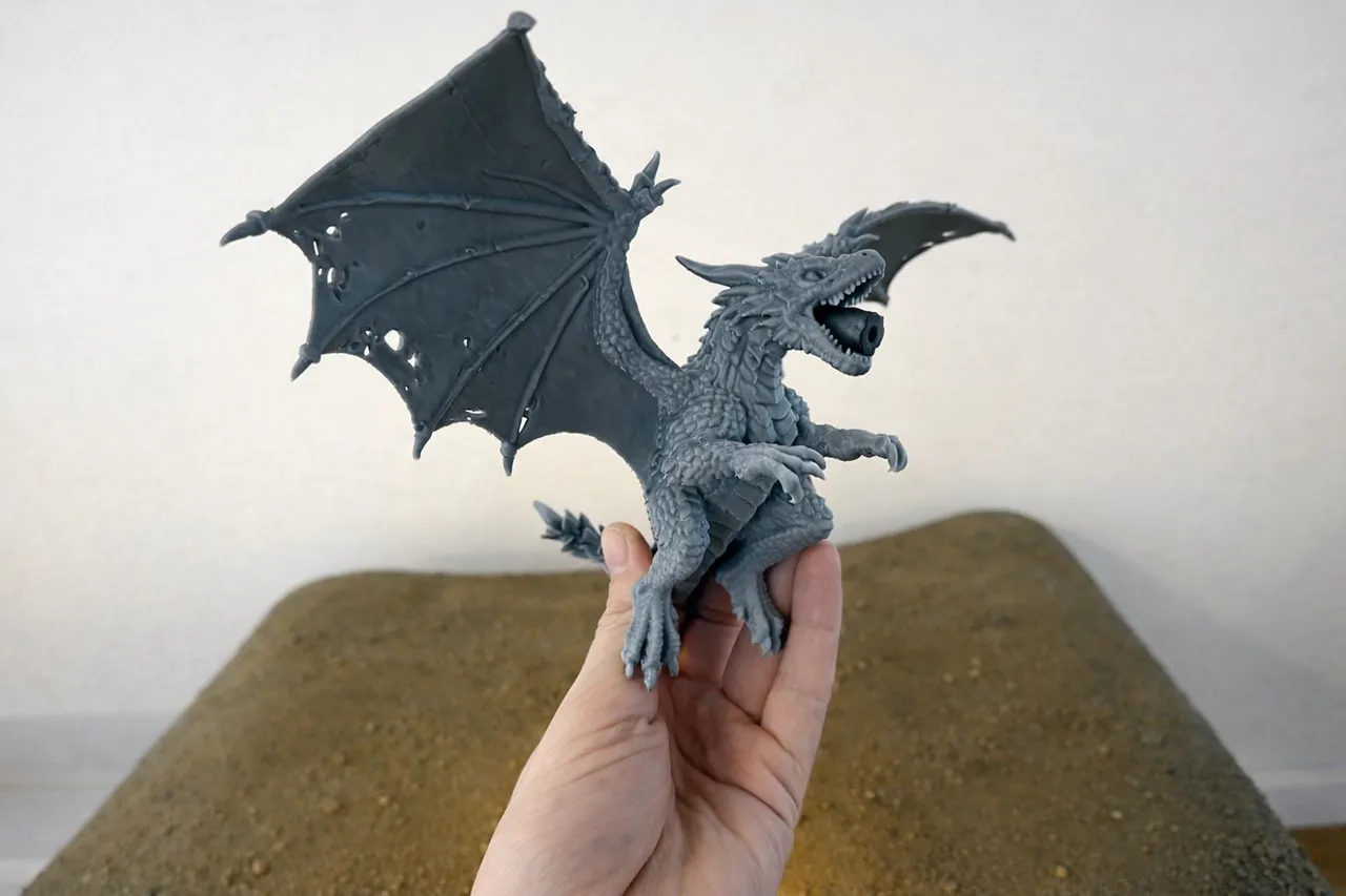 Flame Breath Dragon "Lamp" - DND miniature view 3