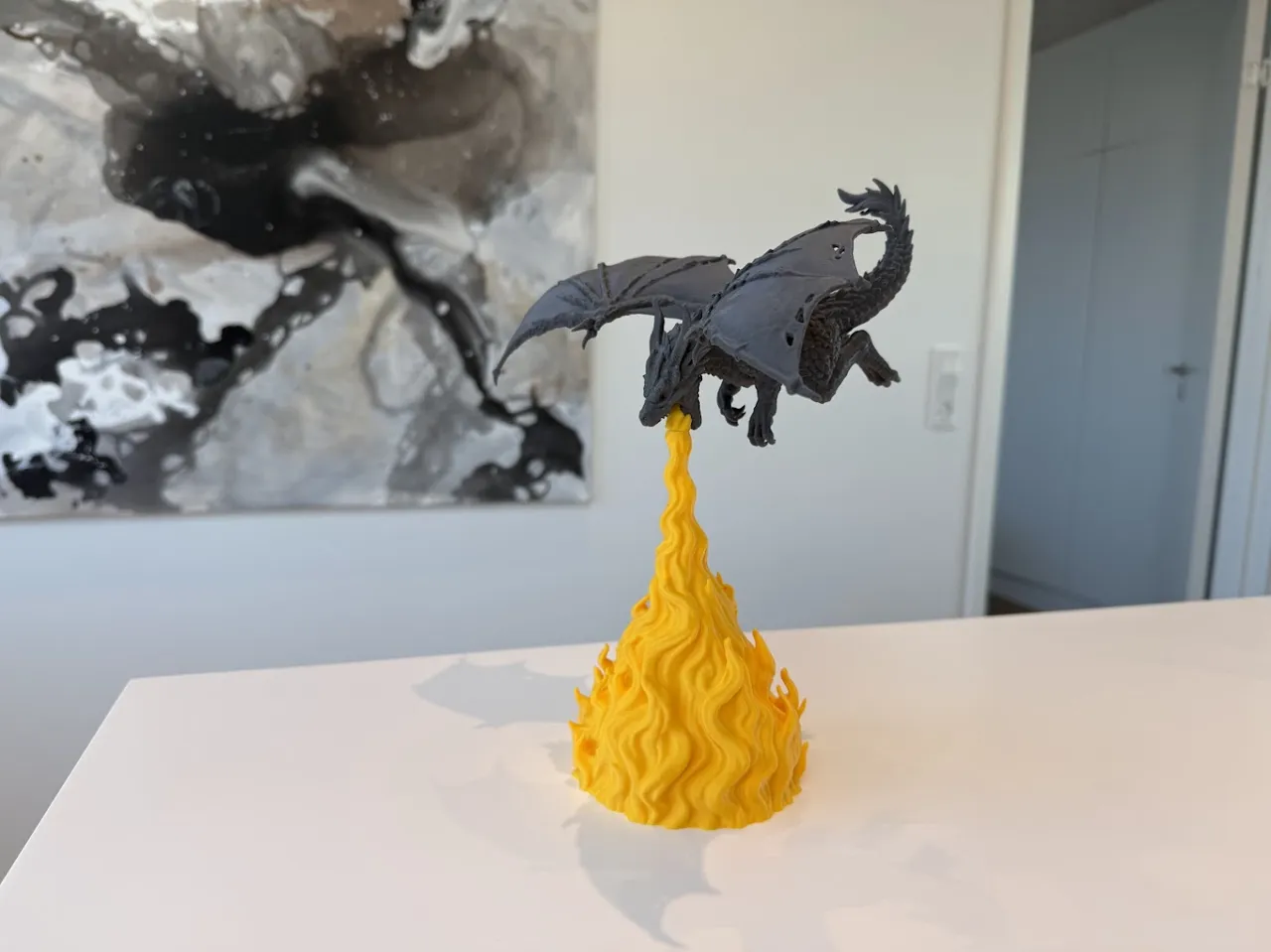 Flame Breath Dragon "Lamp" - DND miniature view 4