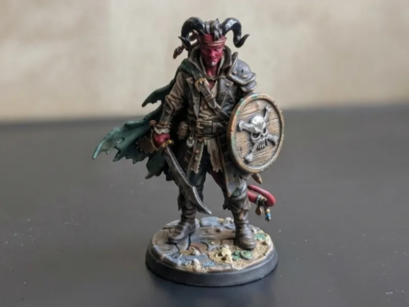 Miniatura D&D - Tiefling Fighter Pirata