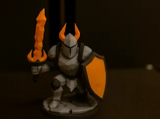 Lava Knight – Low-Poly Fantasy Warrior Sculpture 