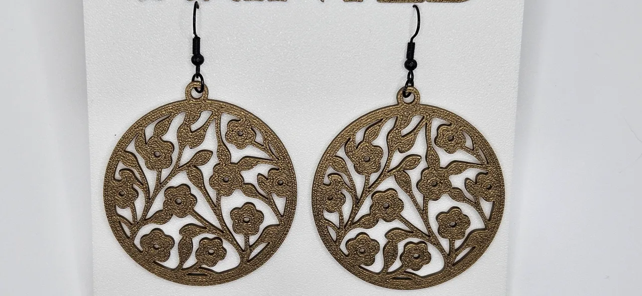 Large Round Flower Earrings view 4