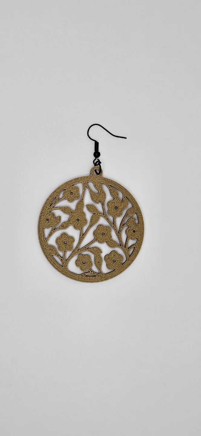 Large Round Flower Earrings view 2