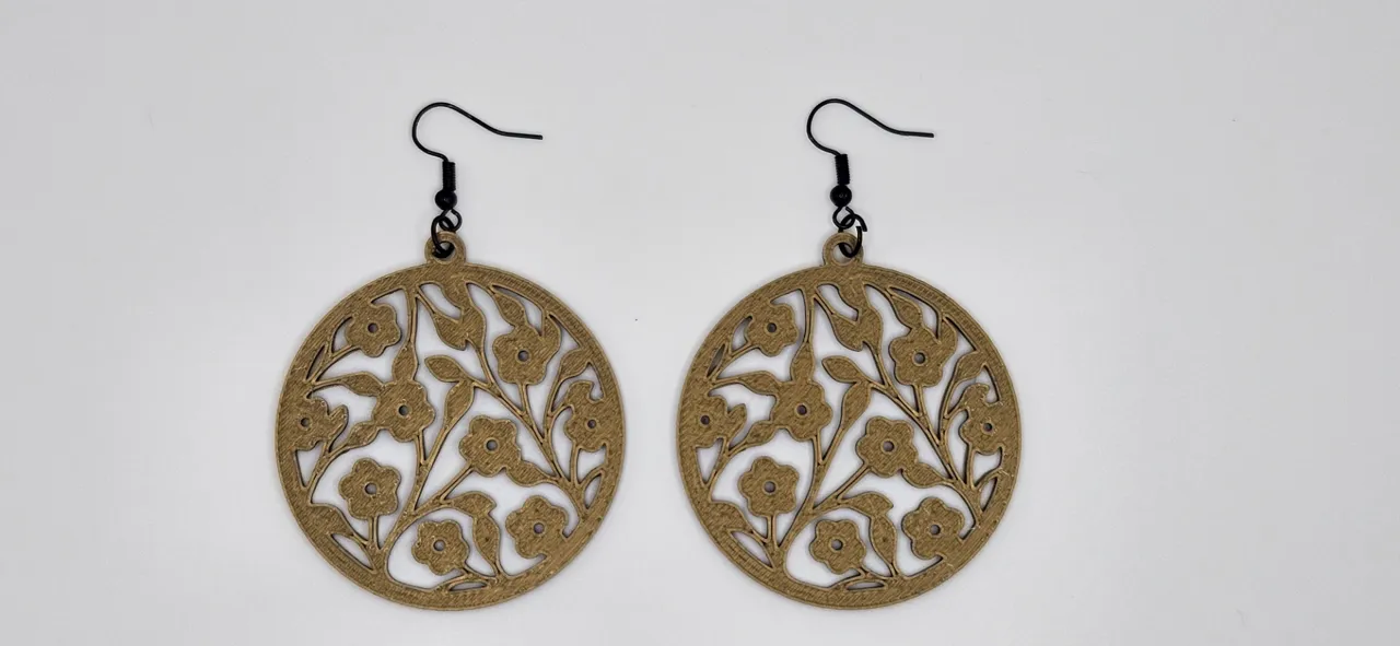 Large Round Flower Earrings view 3