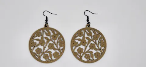 Large Round Flower Earrings view 3