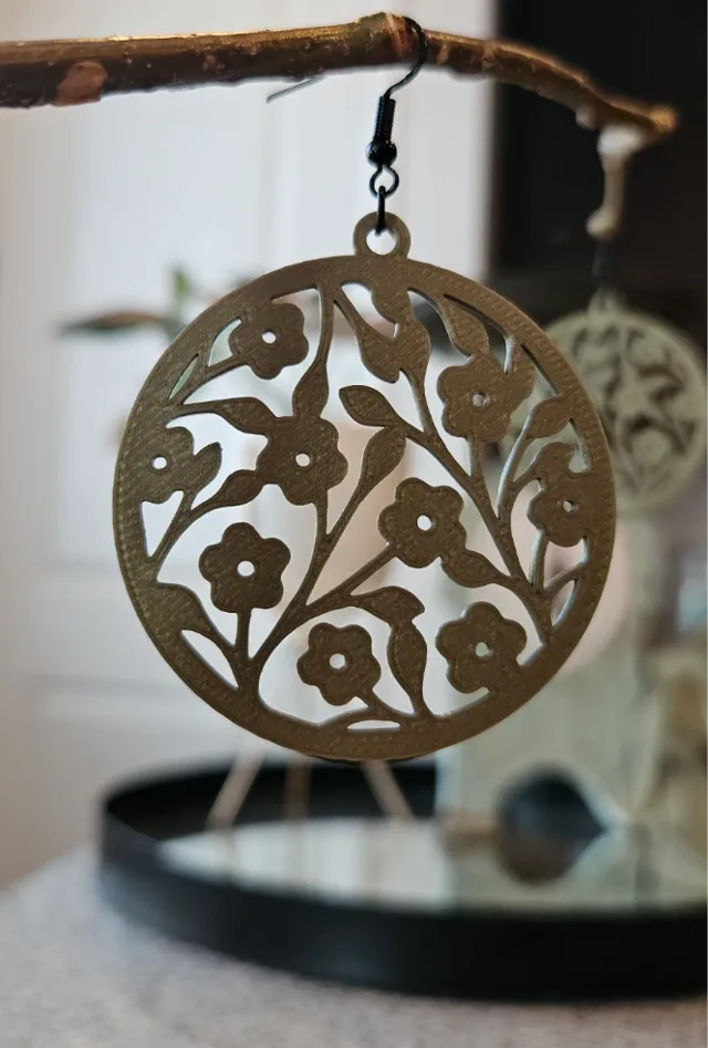 Large Round Flower Earrings