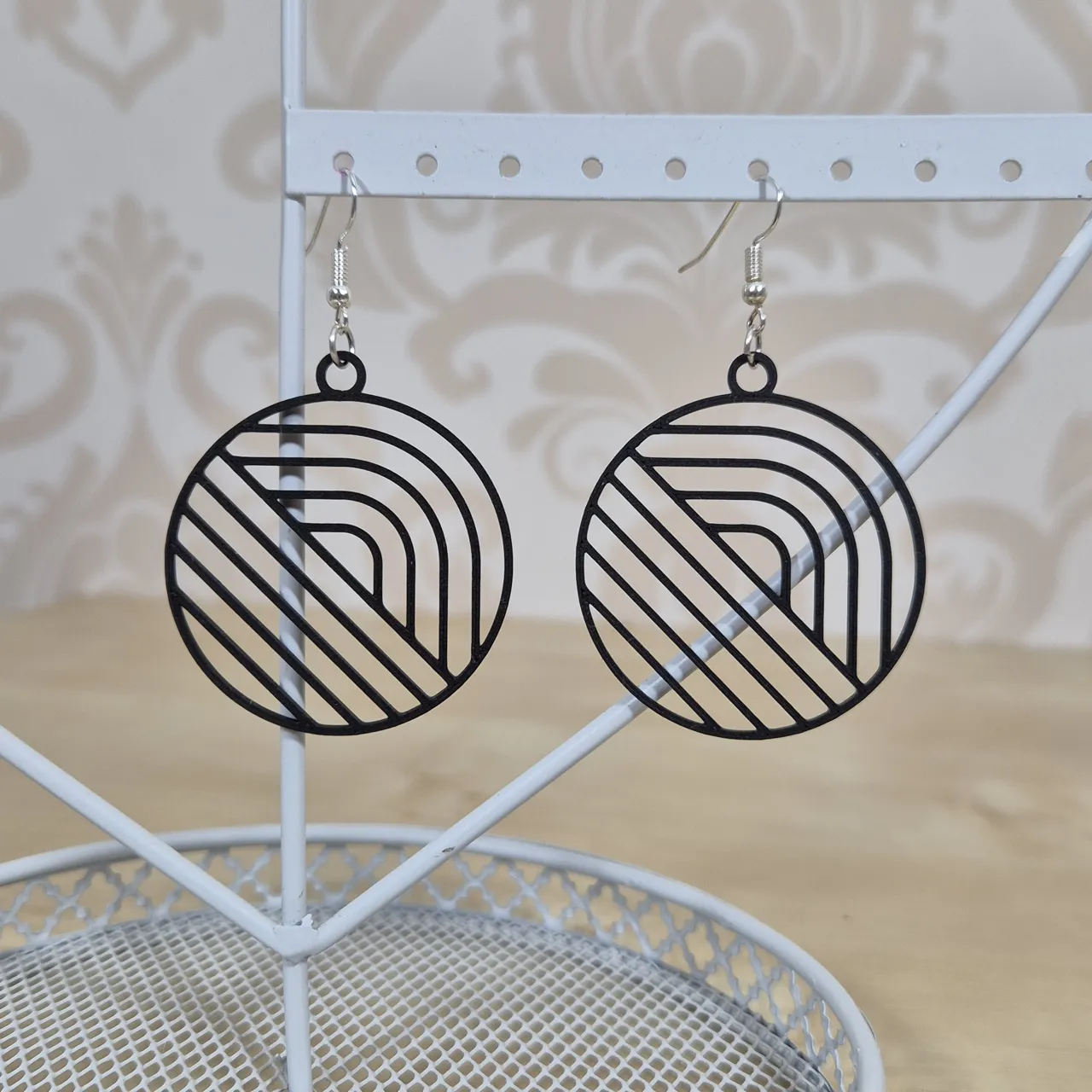 Geometric Circle Earrings view 3