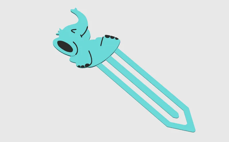 Cute elephant bookmark