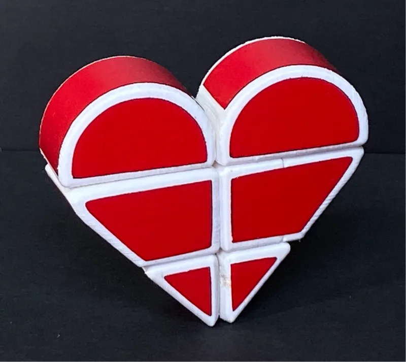 1x2x3 Heart Rubik's Cube Puzzle
