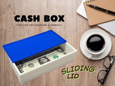 Money box with sliding lid