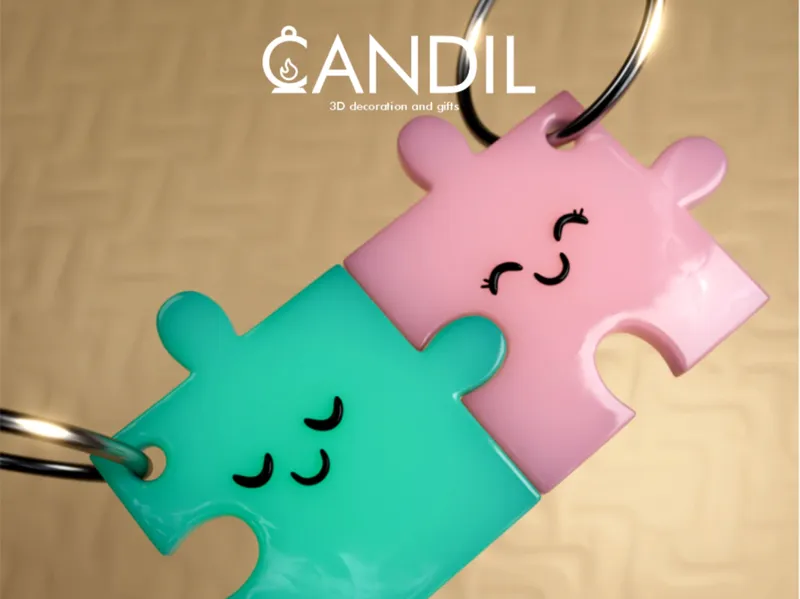 Llavero piezas puzzle pareja