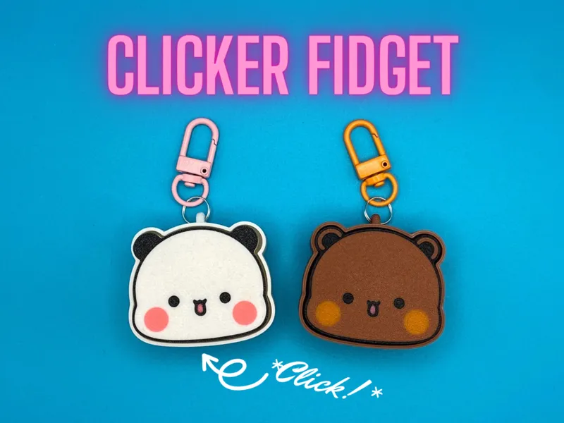 Bubu and Dudu fidget clicker keyrings