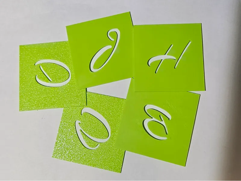 Airbrush alphabet stencil