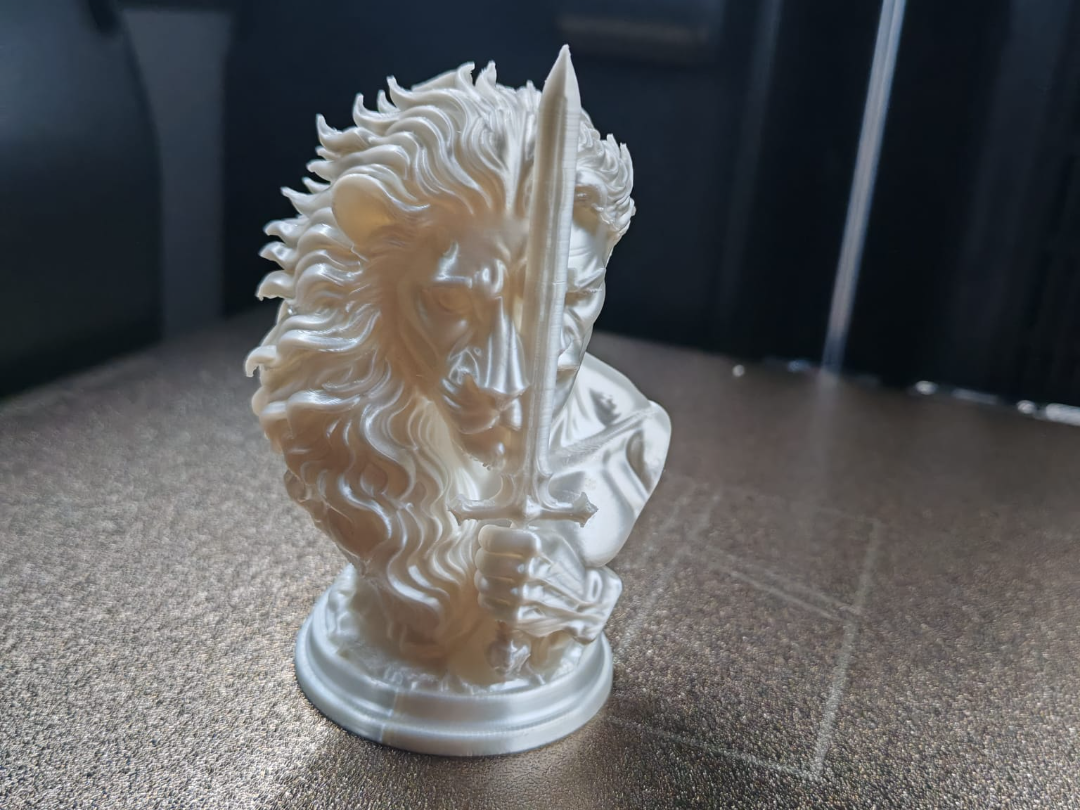 Dual Nature Lion Knight Bust Split face Sculpture