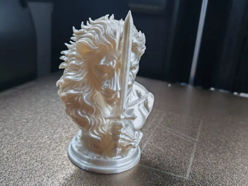 Dual Nature Lion Knight Bust Split face Sculpture