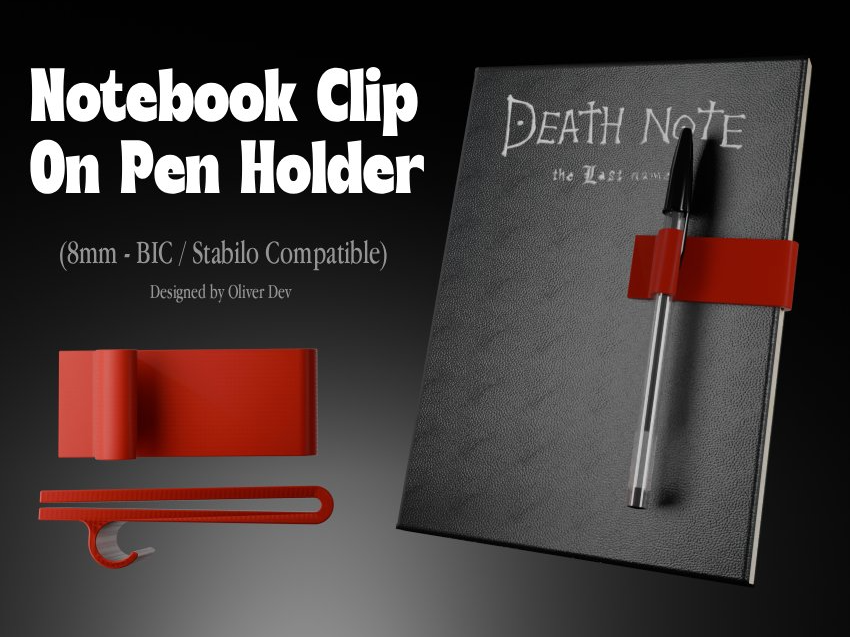Clip-On Pen Holder for Planners & Notebooks - 1