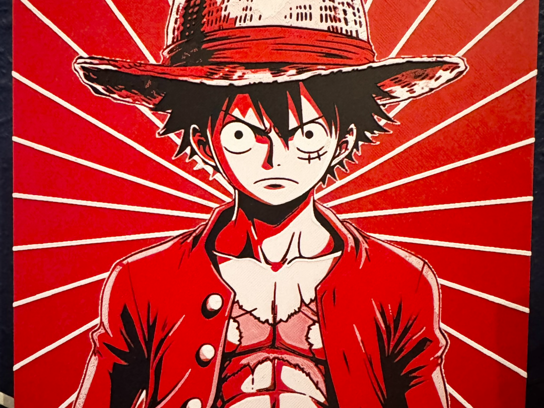 OnePiece Luffy Hueforge Wall Art Picture 200x200mm