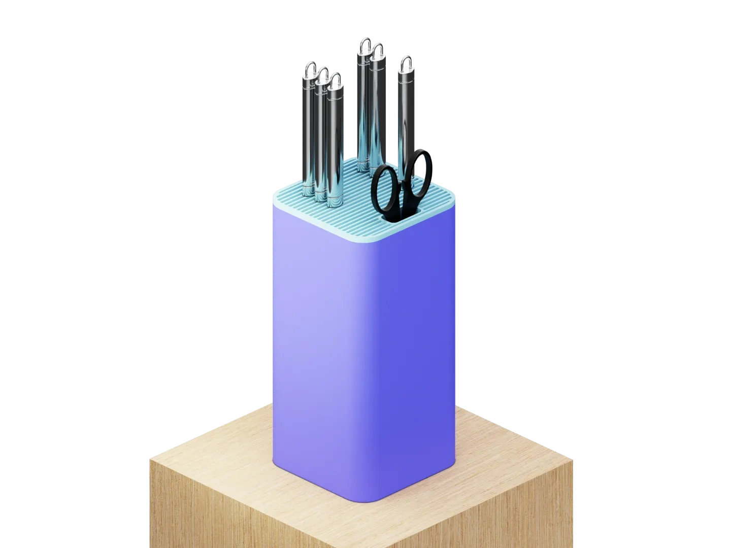 厨刀刀架 Knife Block 无支撑 No Support Needed 