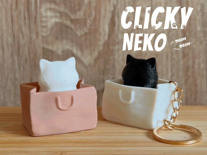Clicky Neko – Paper Bag Cat Fidget Toy