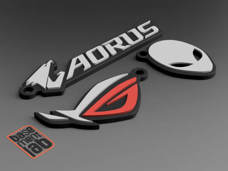 Asus ROG  AORUS Gigabyte Alienware Dell Keychain
