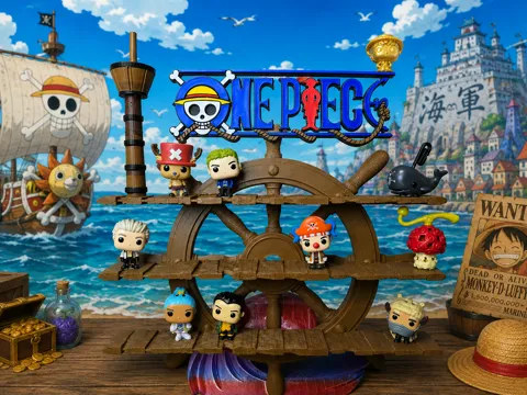 Soporte: One Piece Kinder Joy Collection Display Stand — referencia de MakerWorld