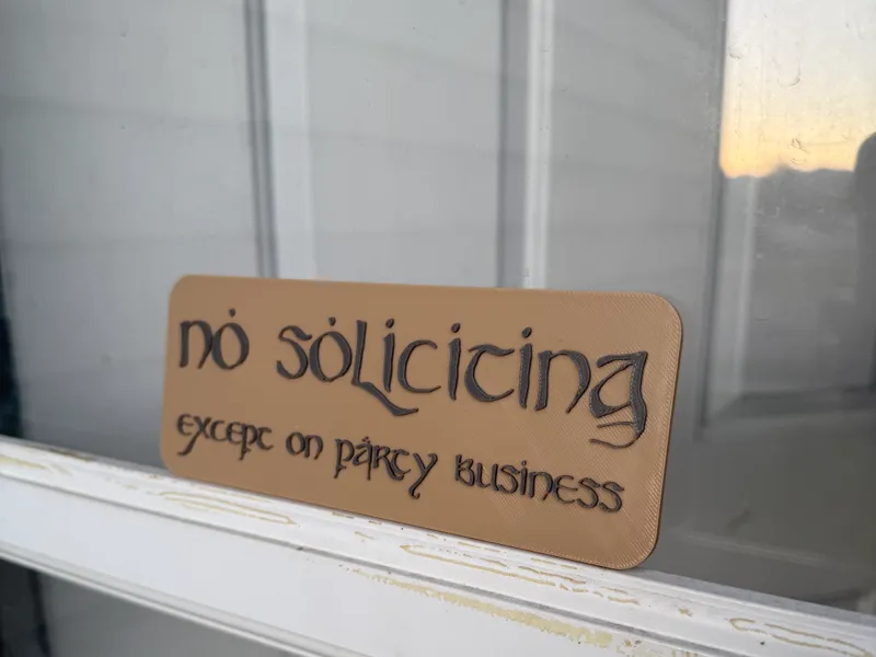 No Soliciting - LOTR Sign