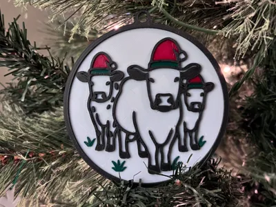 Christmas Cows Ornament