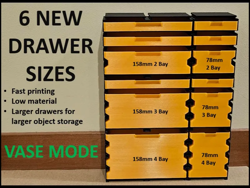 New Drawer Sizes Fast-Printing Modular Drawer Syst