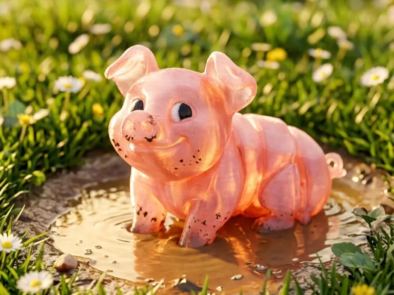 Flexi Piglet – Print-in-Place, Magnet & Keychain