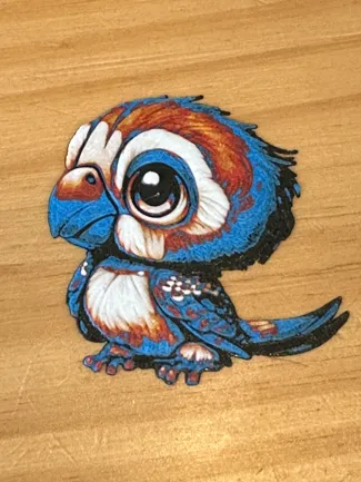 Hueforge model of a cute little AI bird