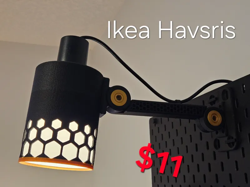 Ikea HAVSRIS Lamp for Skadis board