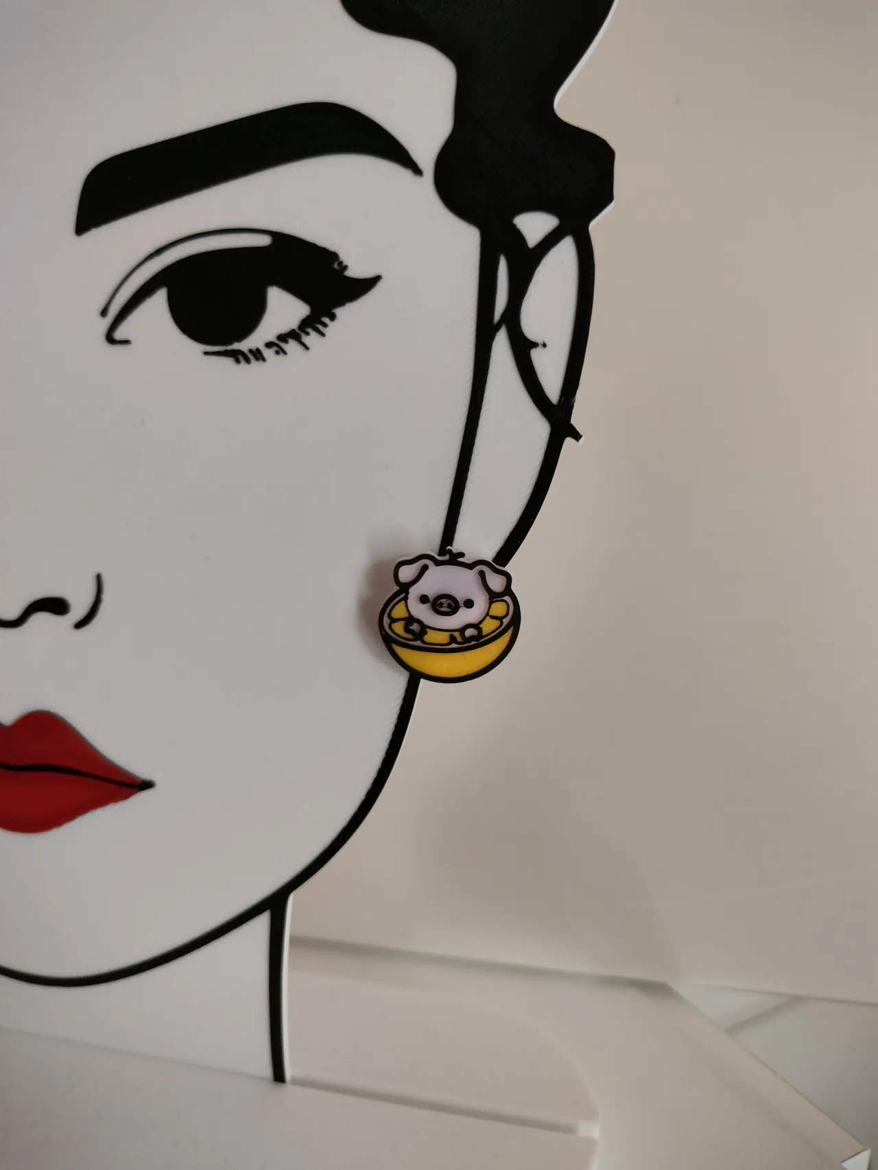 Lemon Piggy earrings - Pig & Fruit series view 4