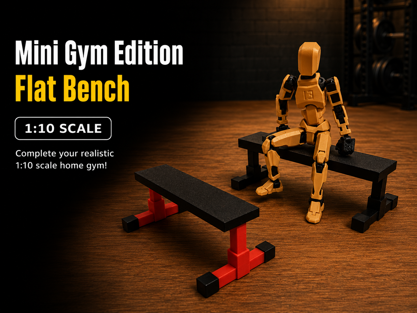Flat Bench – Mini Gym Edition (1:10 Scale)
