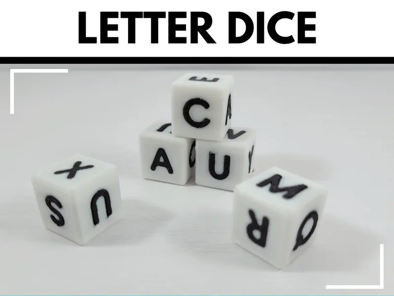 Letter Dice 6 different dice