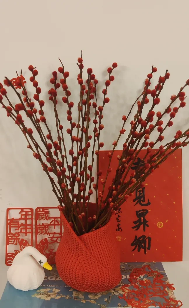 冬日限定-针织玫瑰花瓶