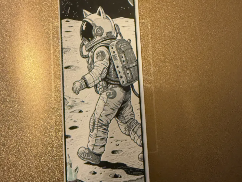Cat astronaut moon bookmark