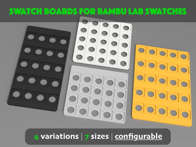 Swatch Board Templates for Bambu Swatches