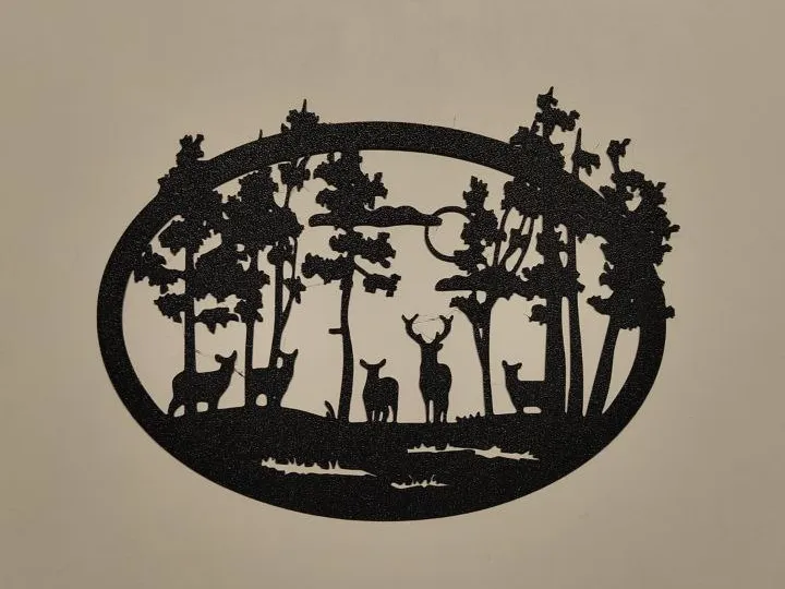 Déco murale troupeau de cerfs en forêt