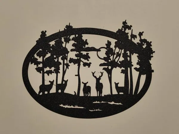 Déco murale troupeau de cerfs en forêt