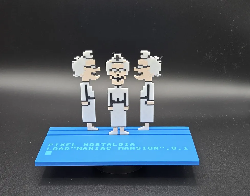 Maniac Mansion Pixel Art Diorama - Free 3D Print Model - MakerWorld