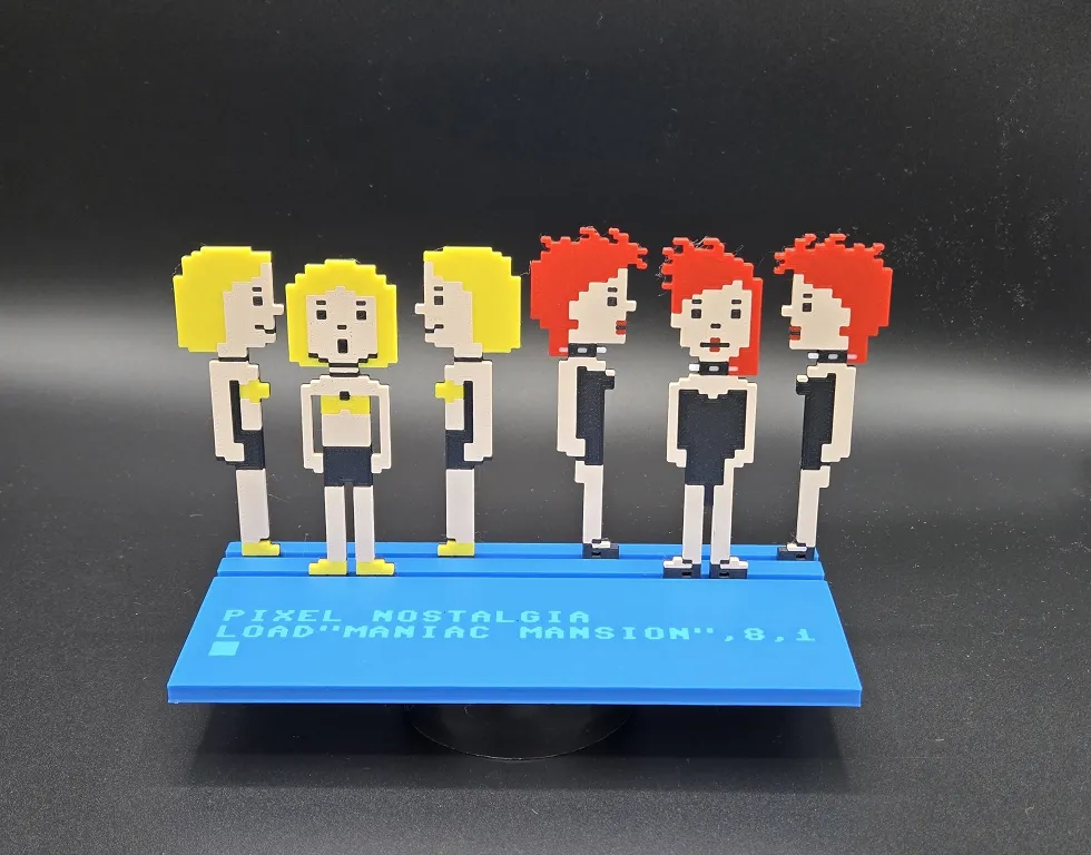 Maniac Mansion Pixel Art Diorama - Free 3D Print Model - MakerWorld