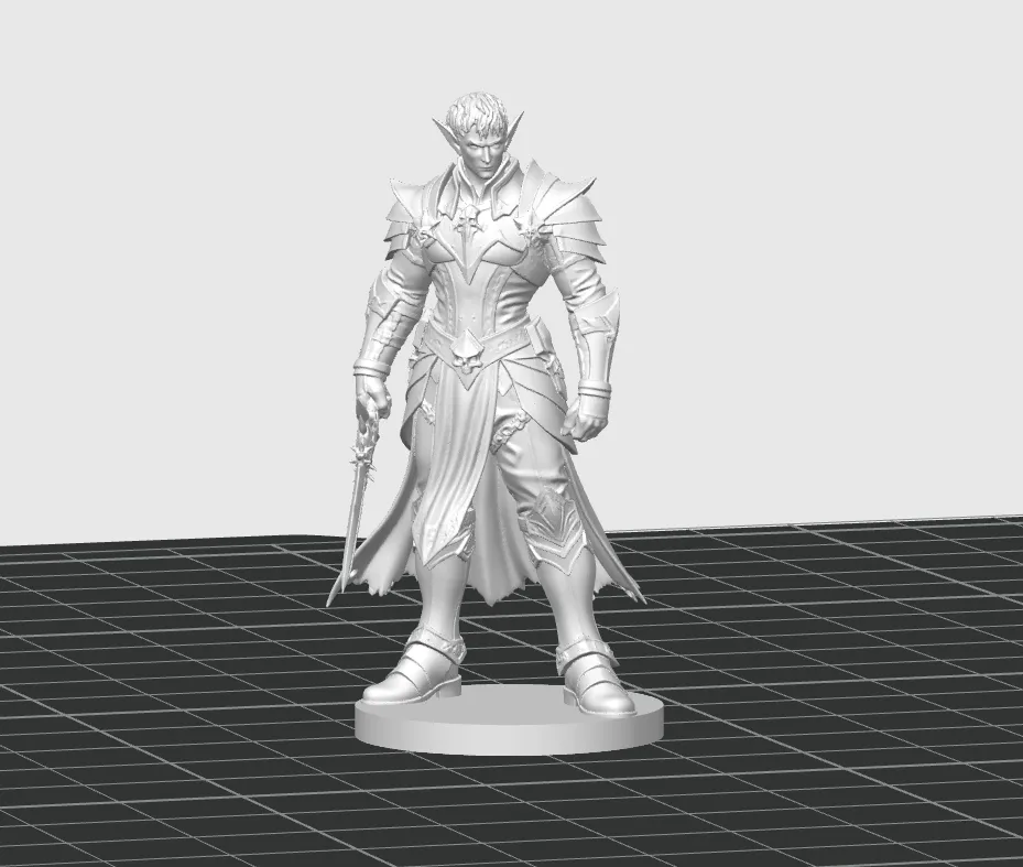 Male Drow Fighter D&D Miniature - Free 3D Print Model - MakerWorld