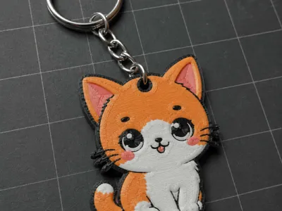 Orange Cat Keychain