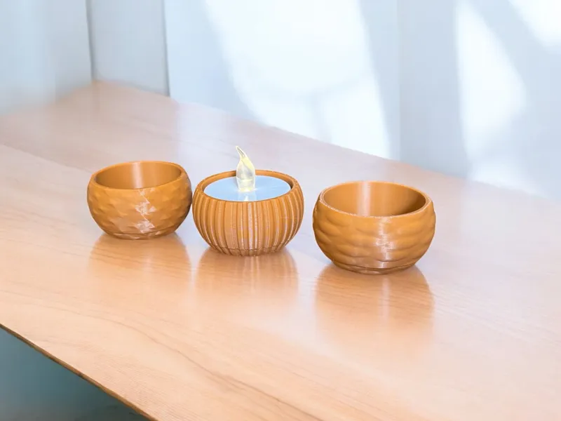 LED Tealight Holders with various finishes