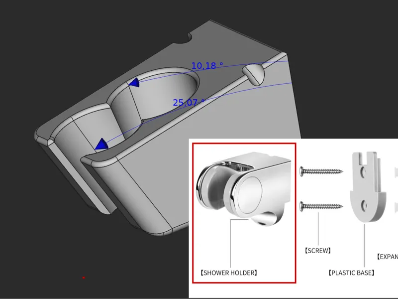 Shower holder static replacement