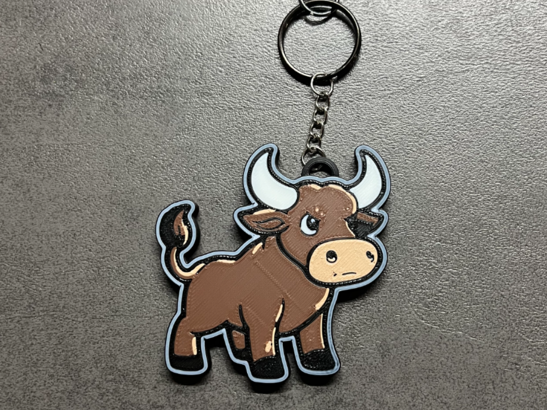 adorable bull keychain