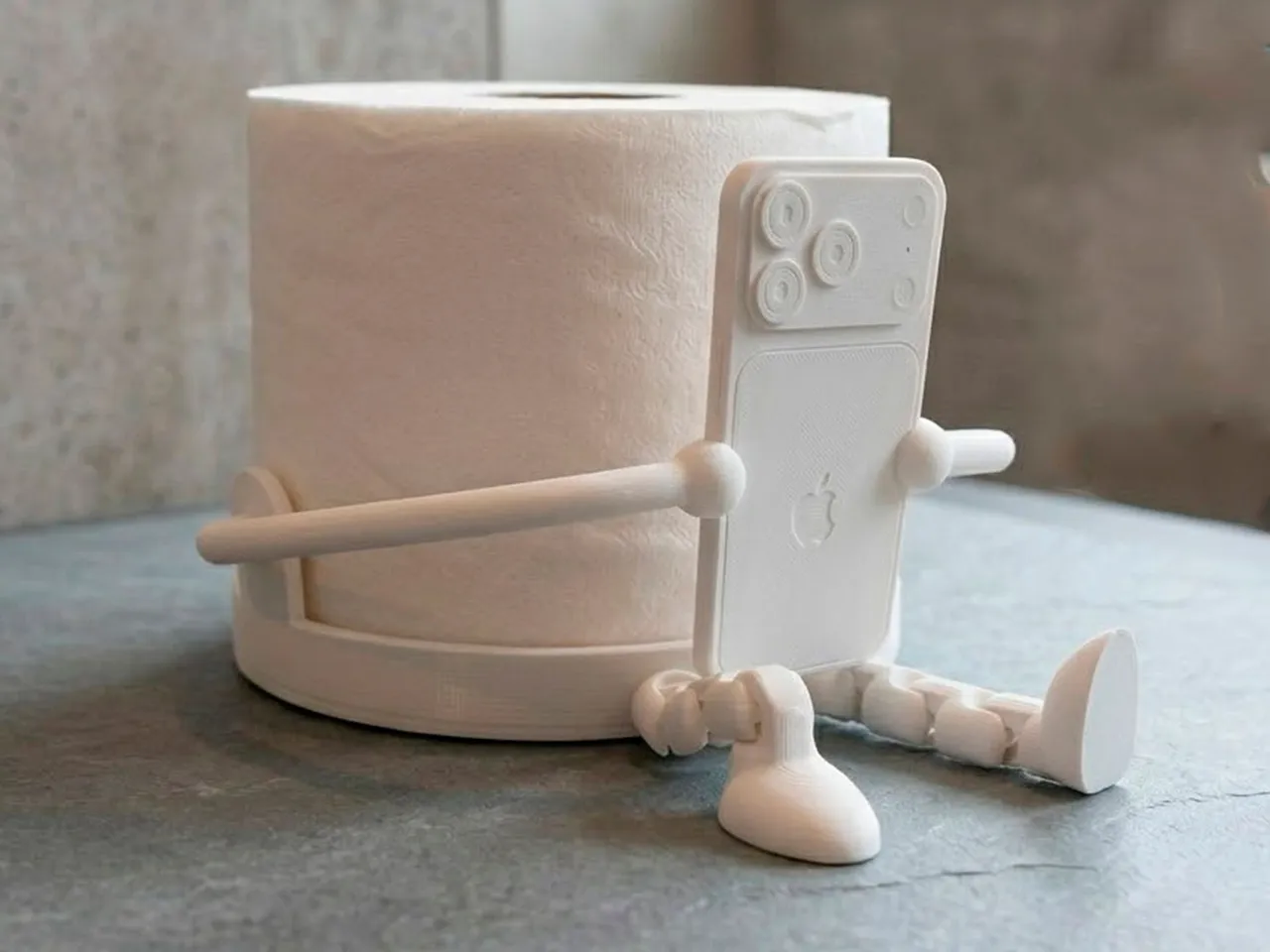 Toilet Paper Holder - Articulated & Fun + Iphone view 2